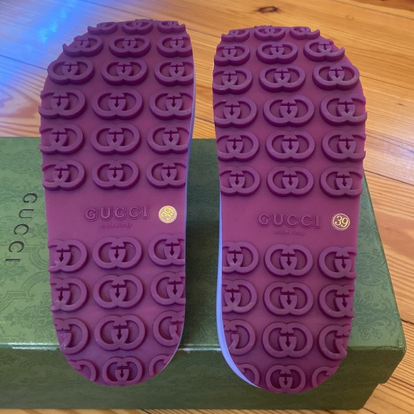 Size 6 pink and purple platform Gucci slides - Picture 5 of 6